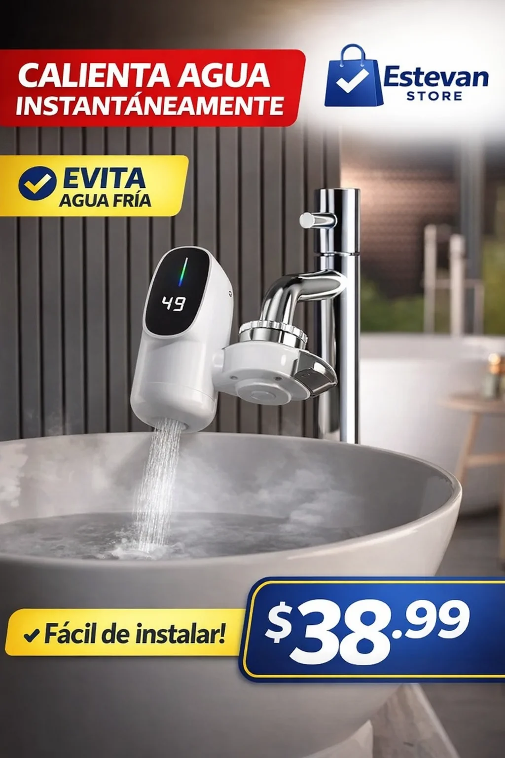 Calentador de Agua InstantĂĄneo para Grifo | FĂĄcil InstalaciĂłn | Entrega RĂĄpida
