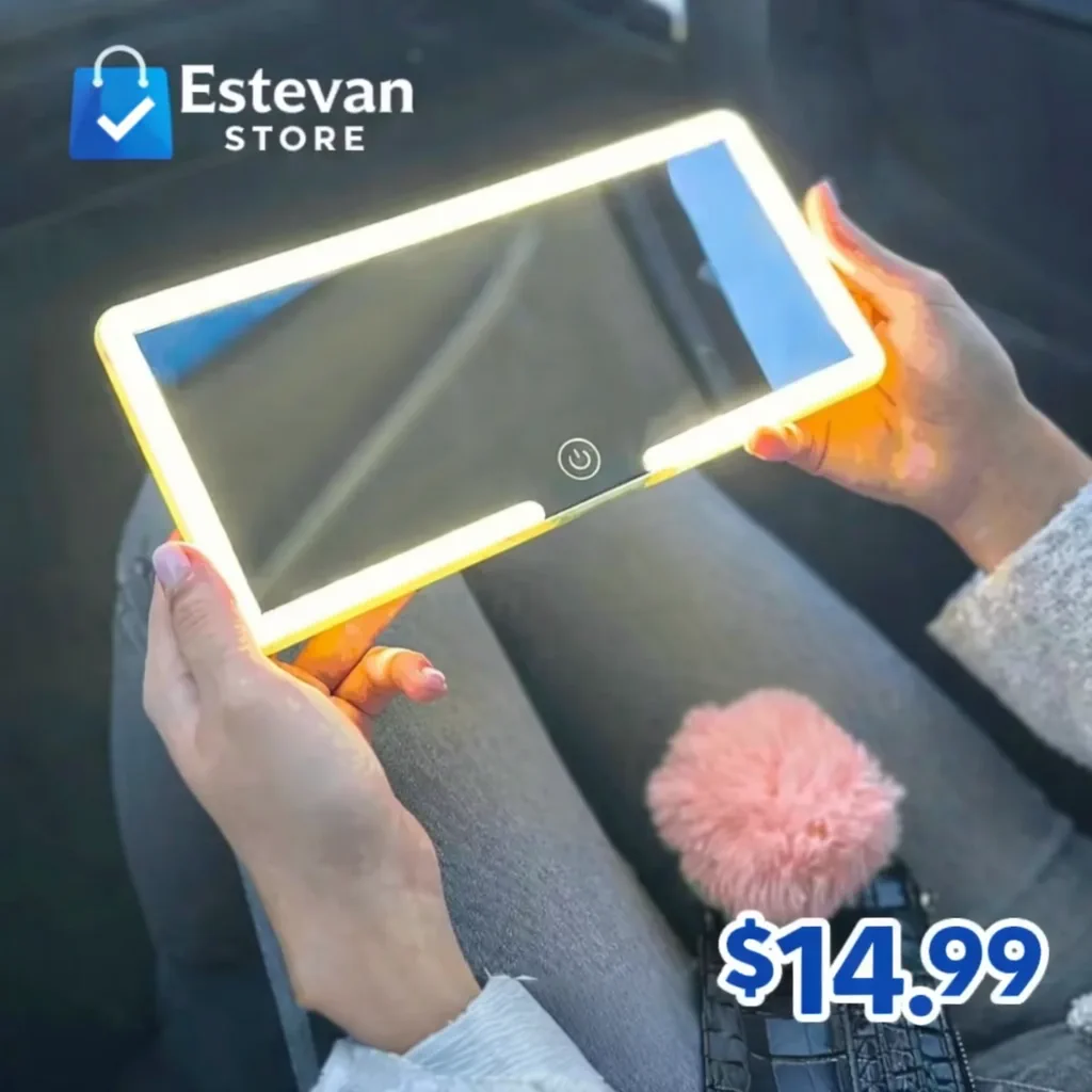 🌟 ESPEJO LED PARA AUTO – MAQUÍLLATE CON LUZ PERFECTA DONDE QUIERAS 🌟