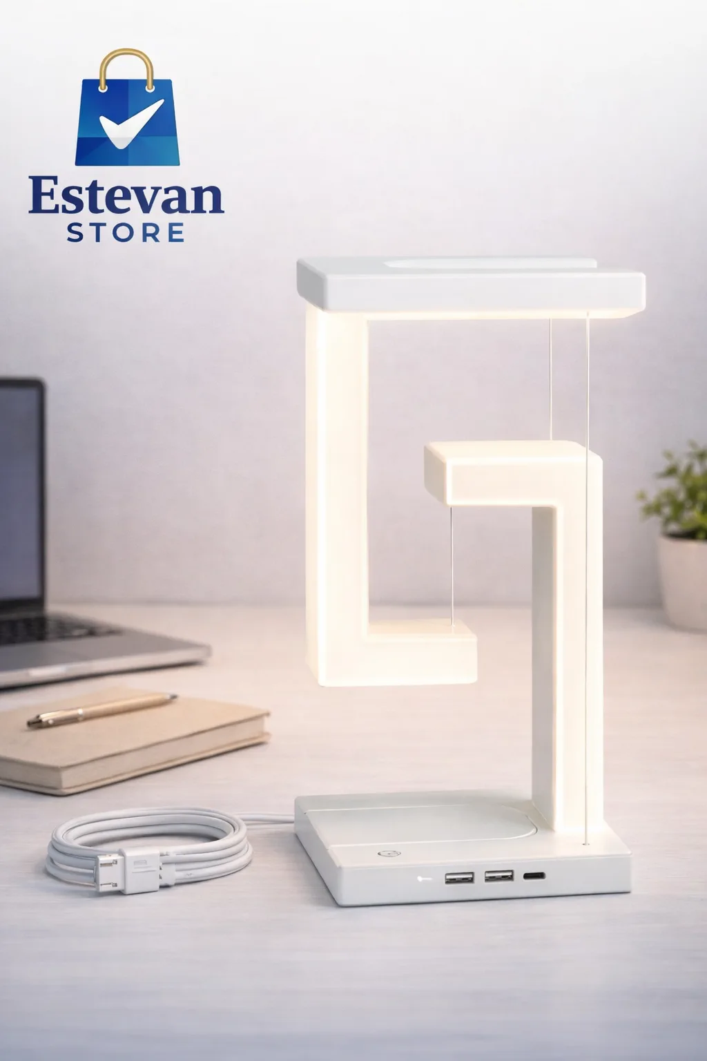 Lámpara LED Anti-Gravity con Cargador Inalámbrico 💡📱